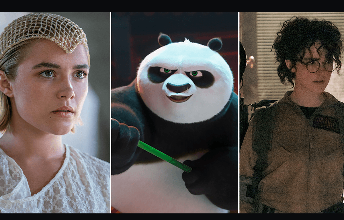 Florence Pugh dans Dune: deuxieme partie, Kung Fu Panda 4, McKenna Grace dans SOS Fantômes: L’empire de glace